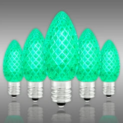(NEW Technology) C7 - Green - Faceted LED - VividCore Premium - 50% Brighter