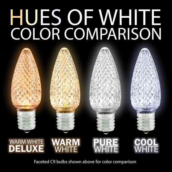 Pure White - LED C7 - Christmas Light Replacement Bulbs - Faceted Finish 4 Pure White - LED C7 - Christmas Light Replacement Bulbs - Faceted Finish - Image 2